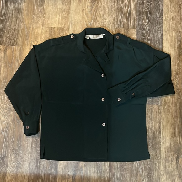 Emerald Green Vintage Vented Shirt Jacket Shacket - Picture 2 of 4